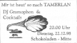 im Schokoladen 1998 - Werbemittel zur Party im Schokoladen, Grafik abgewandelt nach Vorlage von Klaus Ensikat